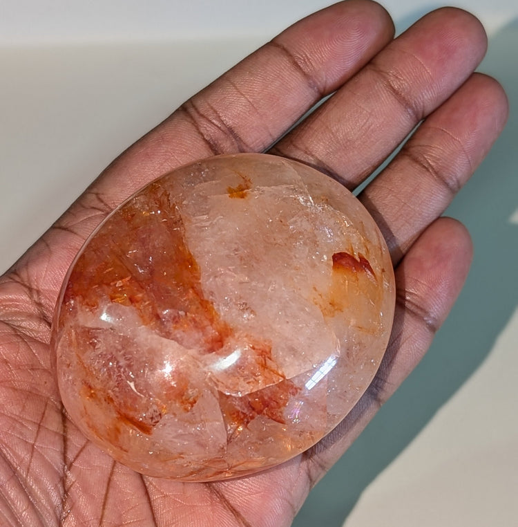 Fire Quartz Palm Stone